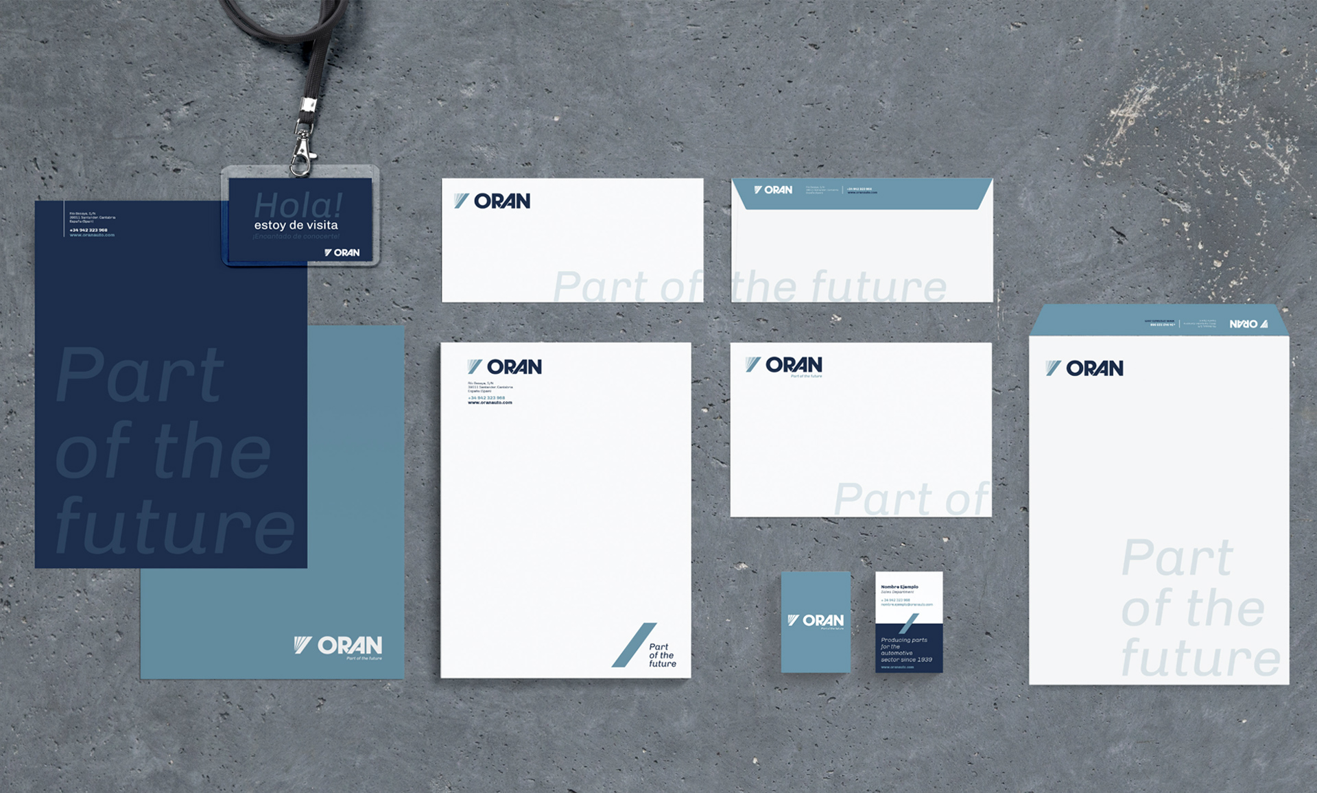 papelería corporativa nueva identidad ORAN